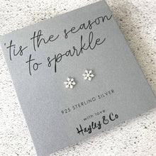 Load image into Gallery viewer, Sparkly Snowflake Sterling Silver Earrings