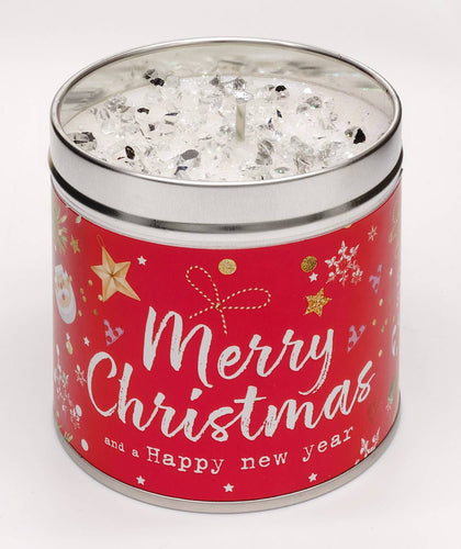 Merry Christmas Candle Tin - Vanilla, Bergamot and Mandarin