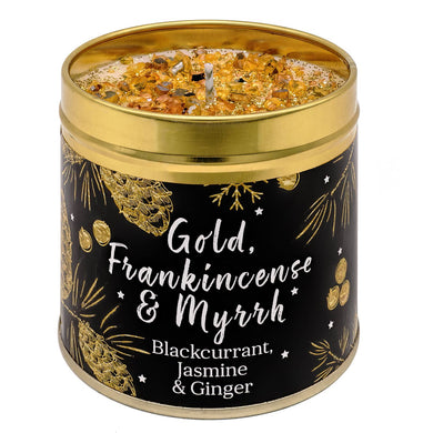 Christmas Elegance Candle Tin - Gold, Frankincense and Myrrh