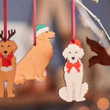 Load image into Gallery viewer, Set of 4 Festive Dog Decorations