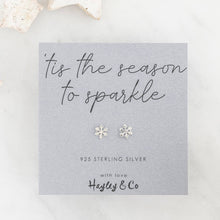 Load image into Gallery viewer, Sparkly Snowflake Sterling Silver Earrings