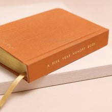 Load image into Gallery viewer, Orange Five Year Thought a Day Journal