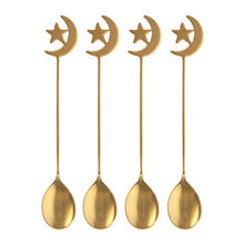 Load image into Gallery viewer, Set of 4 Star and Moon Teaspoons