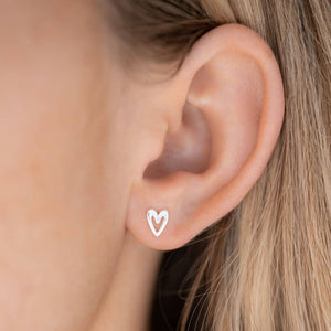 Thinking of You Heart Sterling Silver Earrings