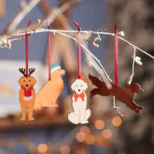 Load image into Gallery viewer, Set of 4 Festive Dog Decorations