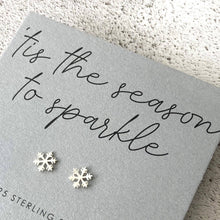 Load image into Gallery viewer, Sparkly Snowflake Sterling Silver Earrings