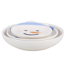 Load image into Gallery viewer, Set of 3 Winter Snowmen Christmas Stacking Bowls
