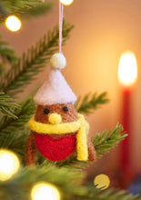 Load image into Gallery viewer, Set of 5 Hanging Felt Robin Decorations