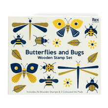 Load image into Gallery viewer, Wooden stamp set - Butterflies and Bugs