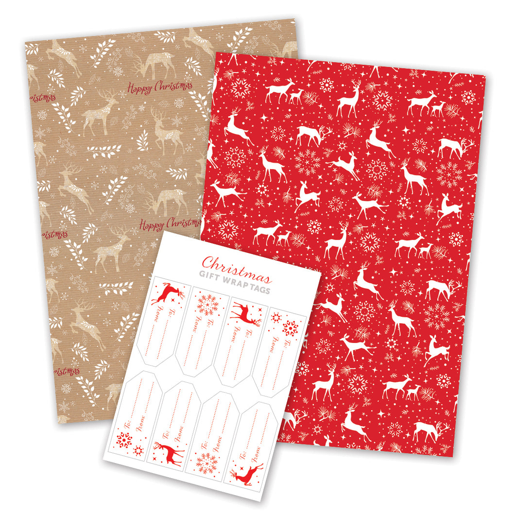 Stag Wrapping Paper Kit