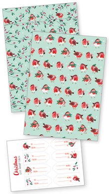 Robin Gift Wrap and Tag Set