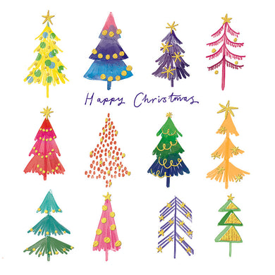 Rainbow Trees Christmas cards - Pack of 10