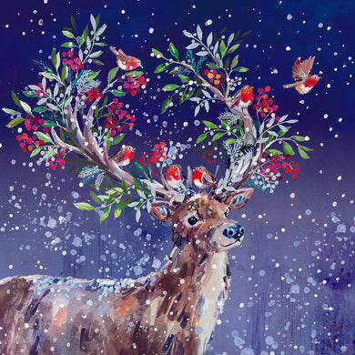 Festive Deer Christmas cards - Pack of 10