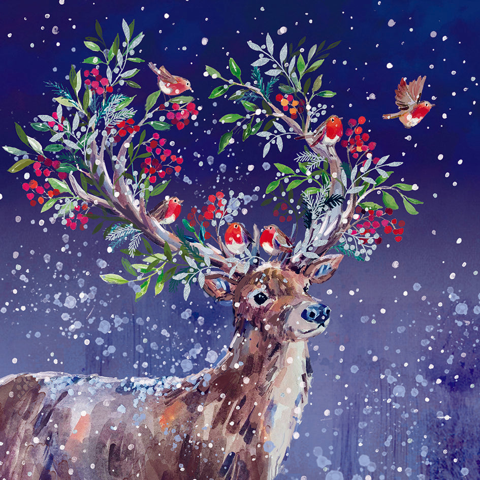 Festive Deer Christmas cards - Pack of 10