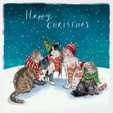 A Christmas Cat Get Together Christmas cards - Pack of 10