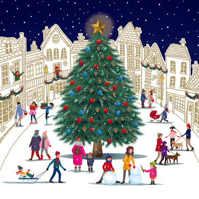 The Town Tree Christmas cards, Pack of 10