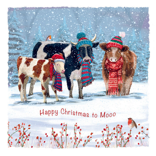 Happy Christmas to Moo Christmas cards, Pack of 10