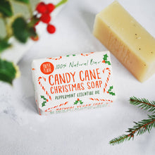 Load image into Gallery viewer, Peppermint Candy Cane Christmas Soap Bar
