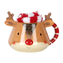 Load image into Gallery viewer, Christmas Reindeer Mug and Socks Set