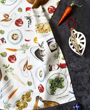 Load image into Gallery viewer, Christmas Dinner Tea Towel - Christmas Gift - Kitchen Towel