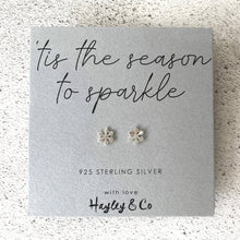 Load image into Gallery viewer, Sparkly Snowflake Sterling Silver Earrings