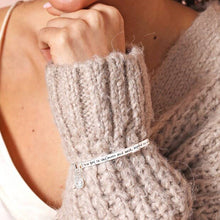 Load image into Gallery viewer, Moon &amp; Back Meaningful Word Bangle With Moon &amp; Star Charms