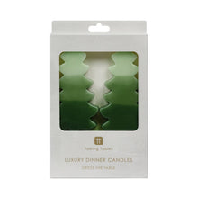 Load image into Gallery viewer, Green Christmas Tree Dinner Candles | 2 Pack | Table Décor |