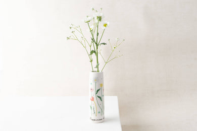 'Happiness Blooms From Within' Ceramic Floral Bud Vase