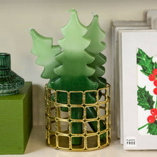 Load image into Gallery viewer, Green Christmas Tree Dinner Candles | 2 Pack | Table Décor |