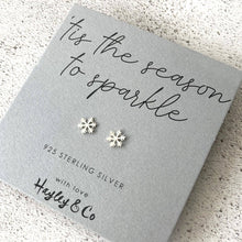 Load image into Gallery viewer, Sparkly Snowflake Sterling Silver Earrings