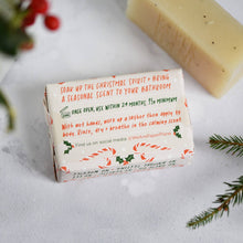 Load image into Gallery viewer, Peppermint Candy Cane Christmas Soap Bar