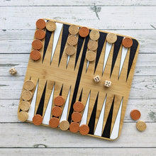 Load image into Gallery viewer, Bamboo Backgammon &amp; Chess Set