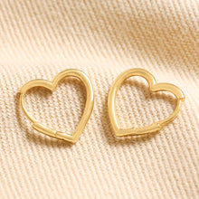 Load image into Gallery viewer, Small Heart Huggie Hoop Earrings