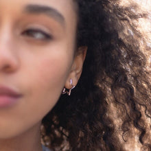 Load image into Gallery viewer, Star Hoop Earrings in Silver