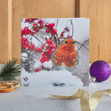 Load image into Gallery viewer, Robin in the Snow Christmas cards, Pack of 10