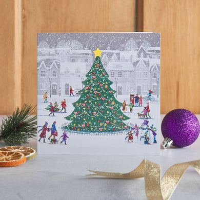 Town Square Tree Christmas cards, Pack of 10
