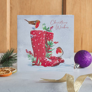 Robins in the Garden Christmas cards, Pack of 10