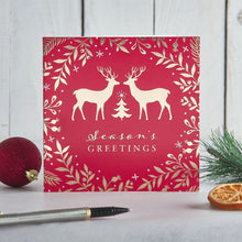 Load image into Gallery viewer, Golden Stags Christmas cards, Pack of 10