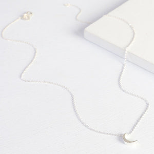 Crescent Moon Necklace in Silver