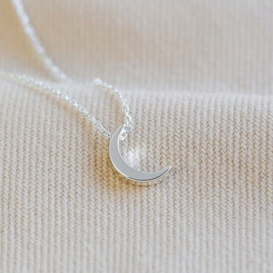 Crescent Moon Necklace in Silver