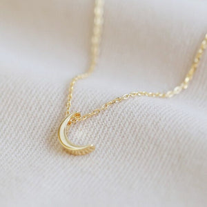 Crescent Moon Necklace in Gold