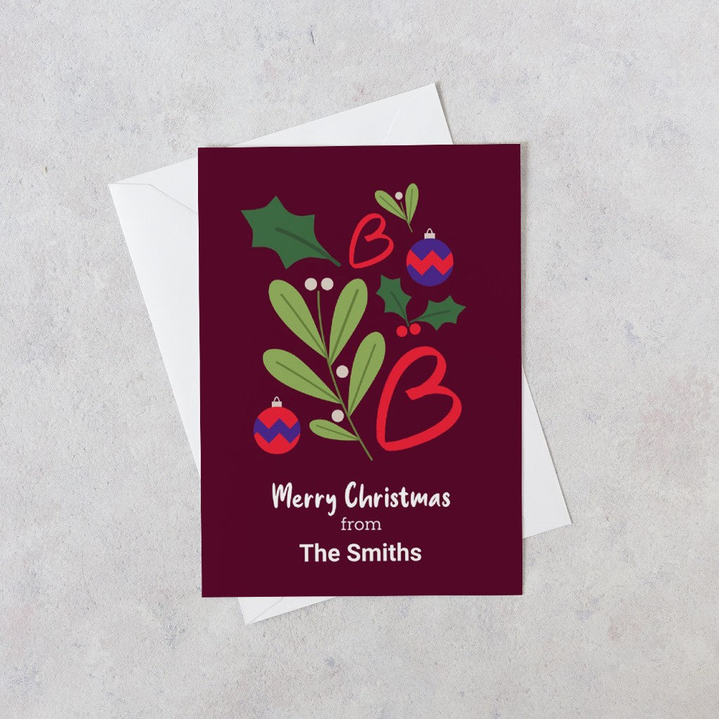 Personalised Merry Christmas card 