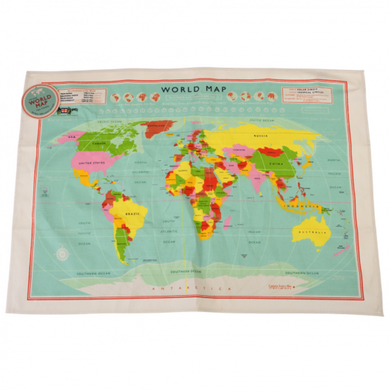 World Map Tea Towel 