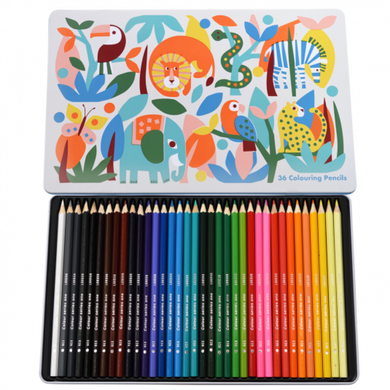 Wild Wonders 36 Colouring Pencils In A Tin