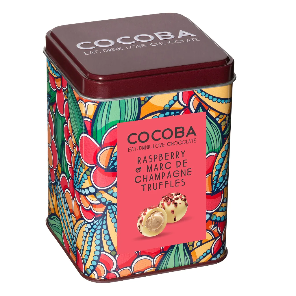 Raspberry & Marc de Champagne Truffles Gift Tin