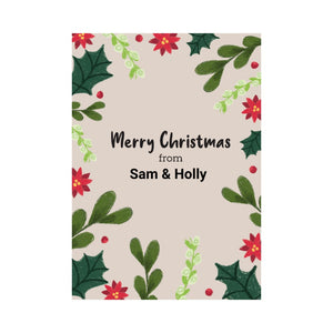 Merry Christmas floral personalised card
