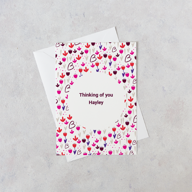 Personalised Floral Thinking of You Card