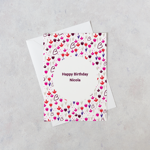 Personalised Floral Happy Birthday Card