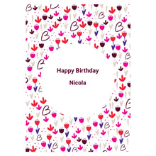 Load image into Gallery viewer, Personalised Floral Happy Birthday Card