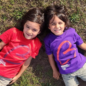 Kids cotton tshirts purple and red